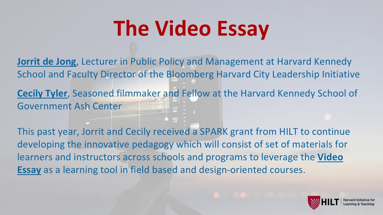 Cecily Tyler (Harvard Kennedy School) gives a flash talk about the 2017 HILT Spark Grant “The Video Essay.”