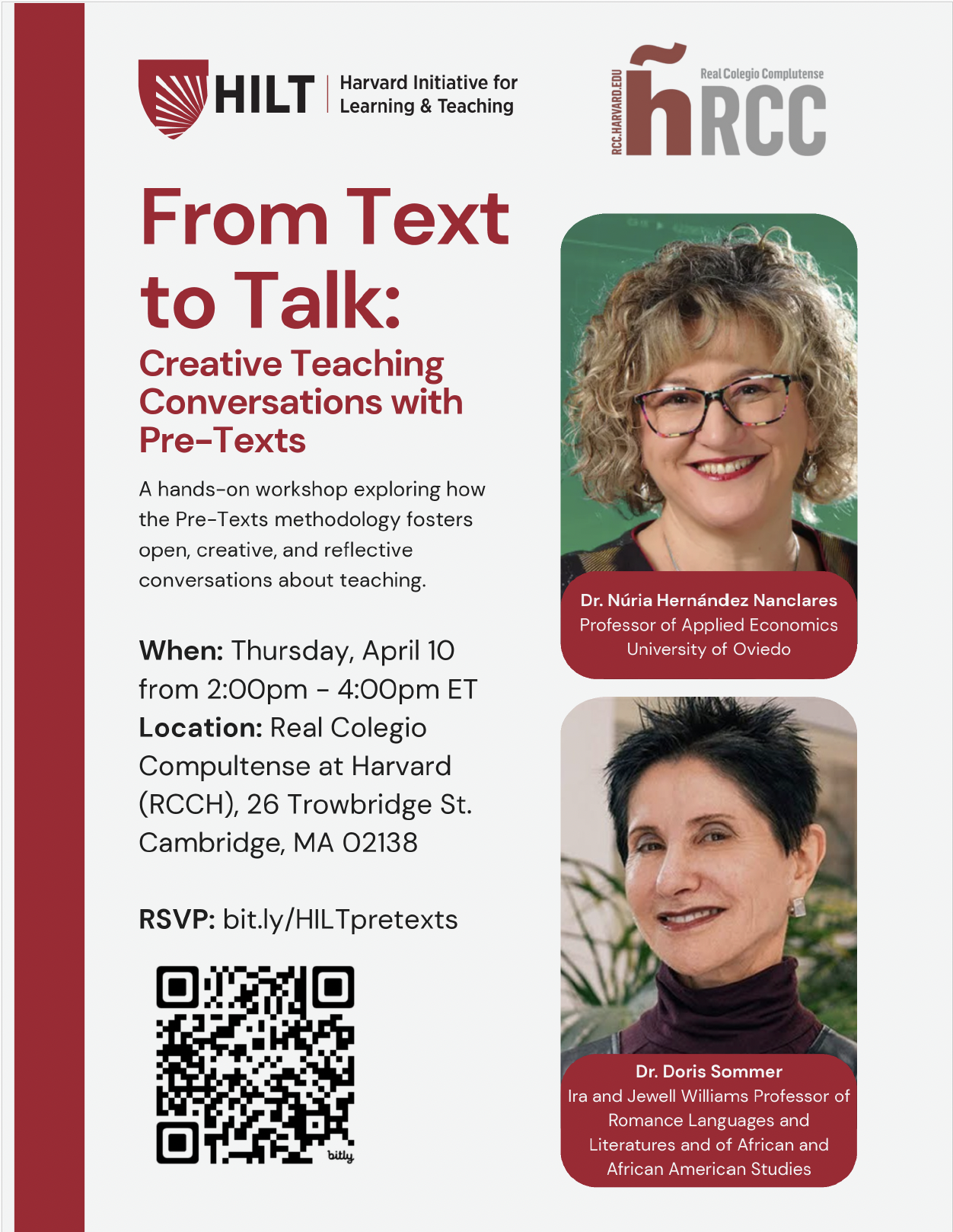 Event flyer for the RCCH event