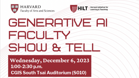 Event poster for Generative AI Faculty Show and Tell
