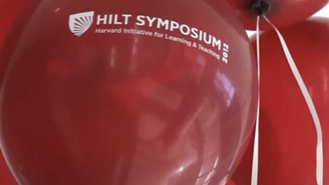 Close up of a round red balloon