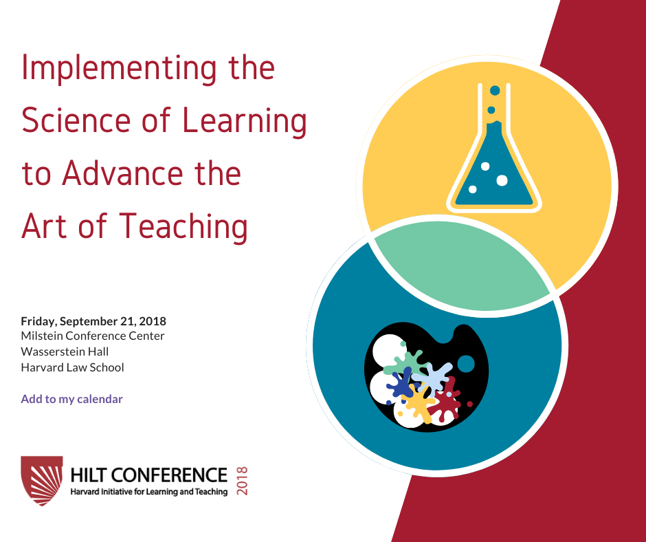 2018 HILT Conference poster with yellow and blue circles shaped in a venn diagram.