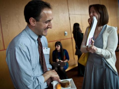 A man laughing