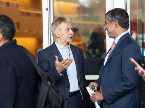 Two colleagues having a conversation