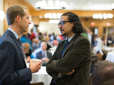 Two colleagues having a conversation