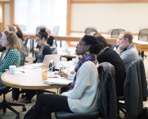 HILT 2016 Conference attendees watching closely to a breakout session presentation.
