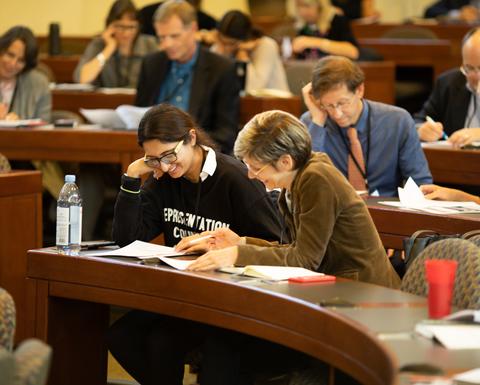 People sitting in a classroom