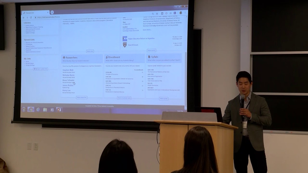 Zac Wang (Harvard Initiative for Learning and Teaching) gives a flash talk about “Harvard Link,” a tool created within the Office of the Vice Provost for Advances in Learning (VPAL)