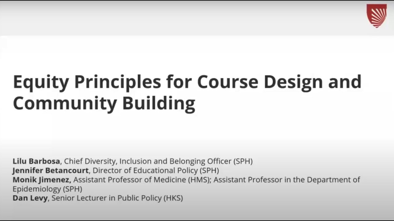 video for 2020 conference breakout session Equity Principles for Course Design and Community Building