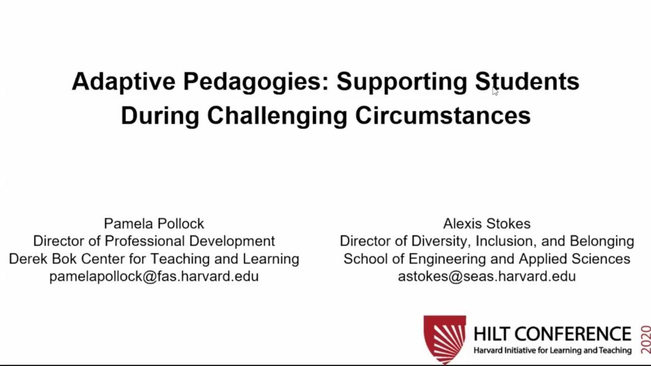 video from 2020 conference breakout Adaptive pedagogies: Supporting students during challenging circumstances