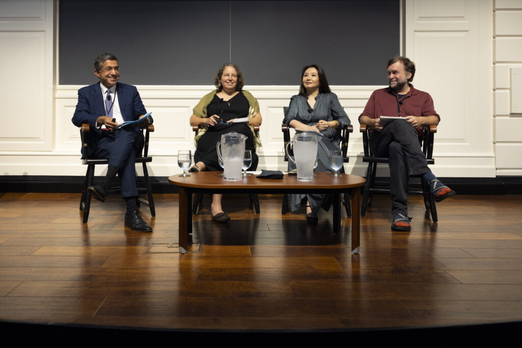 Morning Plenary #2: “What Would You Do?” panelist from left to right Bharat Anand, Meira Levinson, Jeannie Suk Gersen, Ned Hall