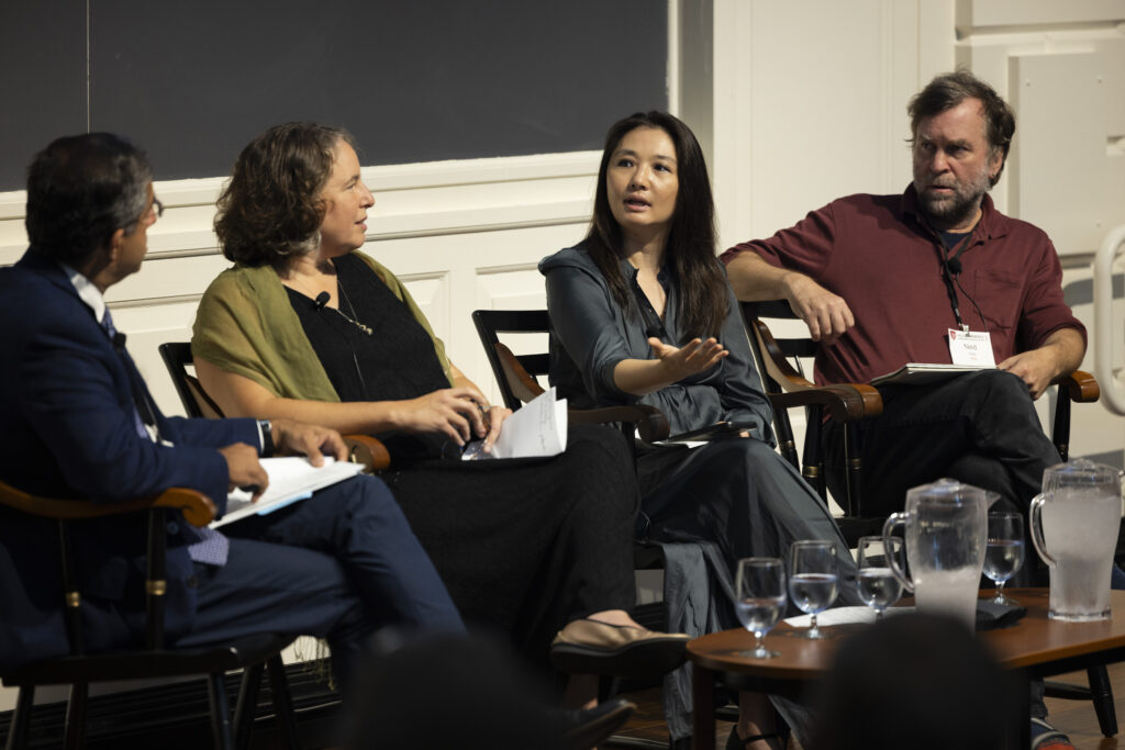 Morning Plenary #2: “What Would You Do?” panelist from left to right Bharat Anand, Meira Levinson, Jeannie Suk Gersen, Ned Hall