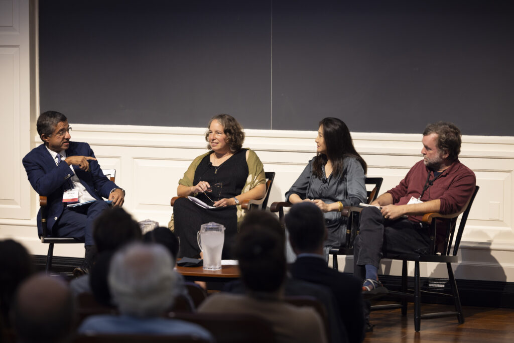 Morning Plenary #2: “What Would You Do?” panelist from left to right Bharat Anand, Meira Levinson, Jeannie Suk Gersen, Ned Hall