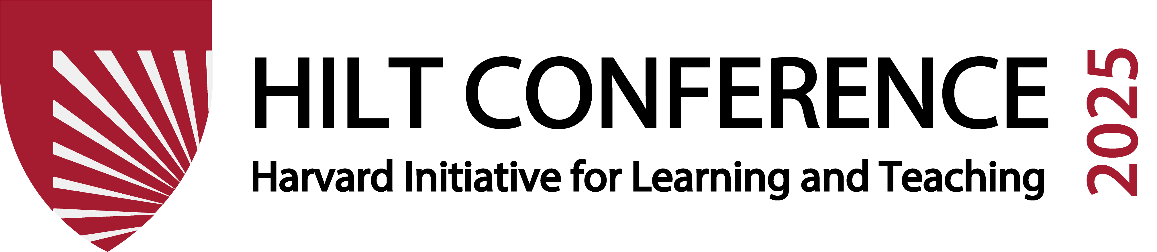 HILT 2025 crimson red, black, and white Conference logo.